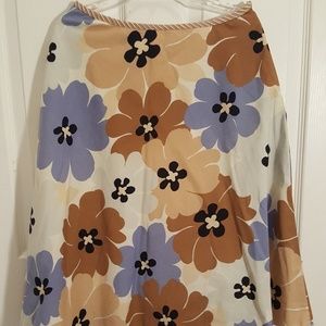 Floral Nine West A-Line Skirt: Size 4
